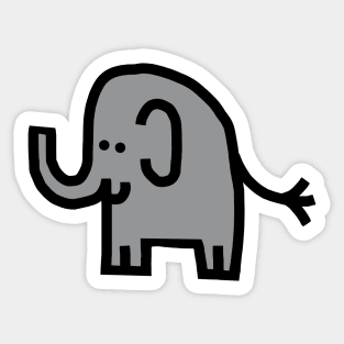 Minimal Animals Ultimate Gray Elephant Self Portrait Sticker